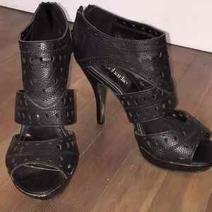 Black leather-like heels